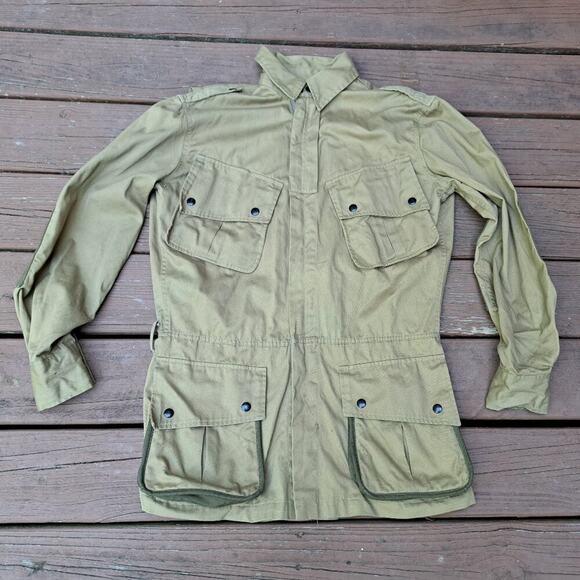 What Price Glory Military Jacket Beige Men Size Large 36 Elbow Patches VTG - Picture 11 of 11